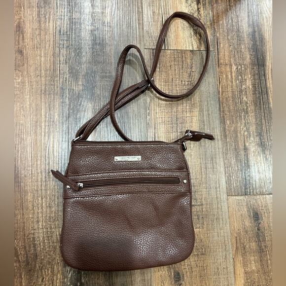 Nine West Brown Faux Leather Crossbody - Picture 1 of 6